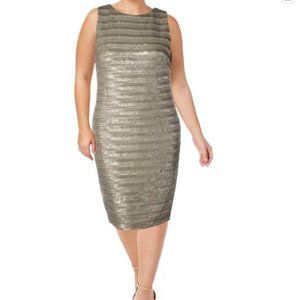 NWT Lauren Ralph Lauren Torinne Metallic Sequins Sleeveless Sheath Dress…